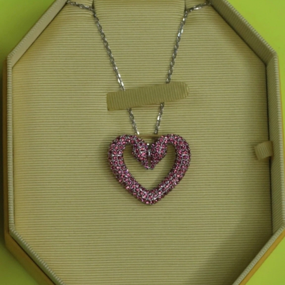 MOTHER'S DAY Swarovski Una Pendant Heart, Medium Pink Crystal Eternal Love NIB